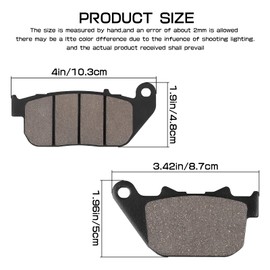Yerbay Brake Pads Front/Rear Kit for Harley Davidson XL 883 Iron 2009-2014