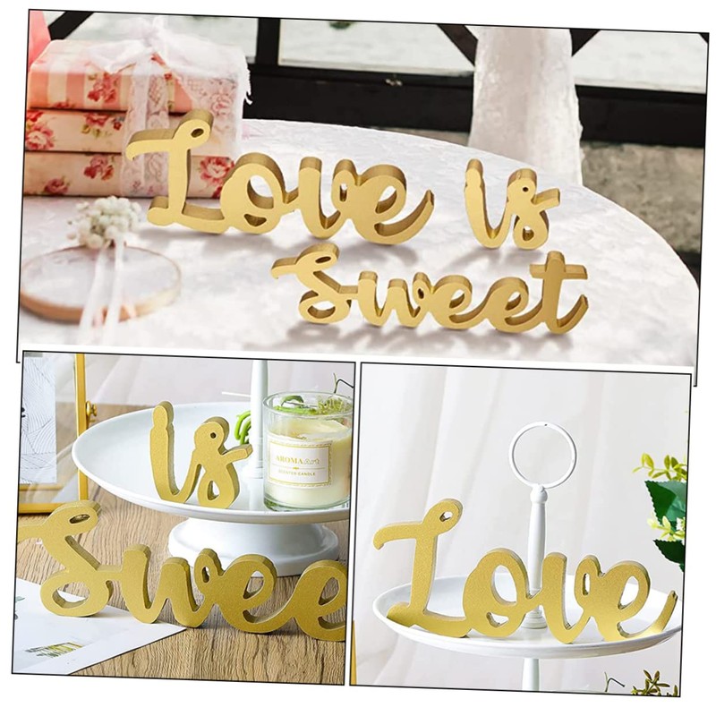 LABRIMP Wedding Table Sign Love is Wooden Letters Large Rustic
