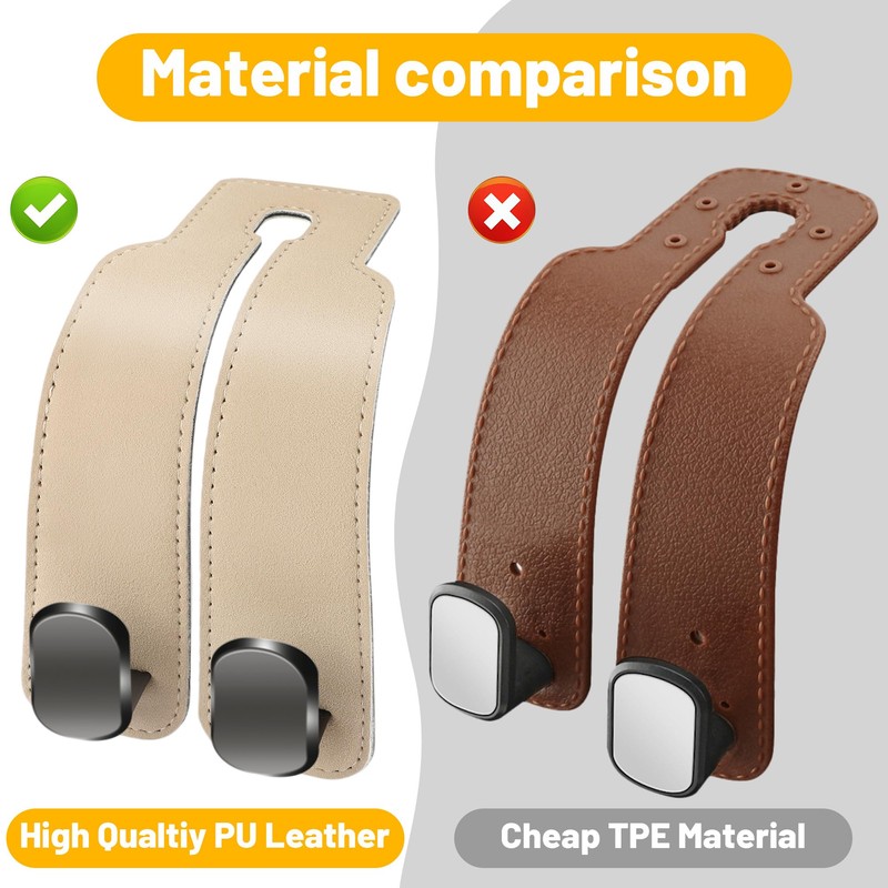Amelity Purse Hook for Car, Hooks for Car Seat Headrest,