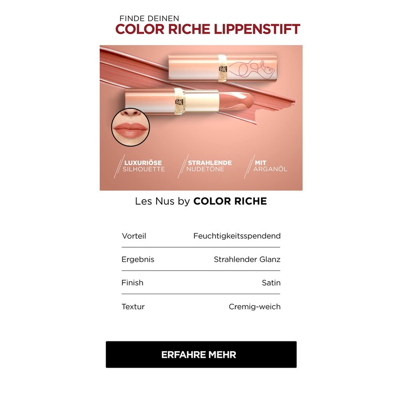 L'Oréal Paris Lipstick for a powdery matte finish and 16