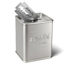 ZOMCHI Razor Blade Bank for Used Double Edge Safety Razor Blades, Silver