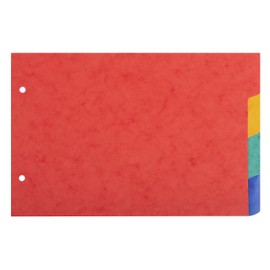 Exacompta - Ref 804E - Pressboard Dividers - 148 x 210mm in Size, 225gsm Premium Pressboard, 4 Parts, Pre-Punched, Tabs Can Be Labelled - Multicoloured