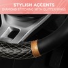 Carbella Rose Gold Quilted Steering Wheel Cover - Elegant Craft