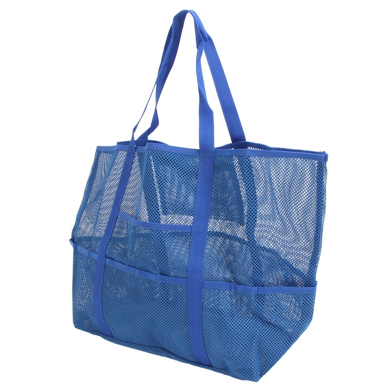 Mesh Beach Bag with 8 Pockets Waterproof Large Capacity Portable