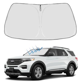 Proadsy 2024 - Parasol para parabrisas delantero plegable, protector de visera solar, ajuste personalizado 2024 2023 2022 2021 2020 Ford Explorer SUV, ST XLT, limitado, accesorios de platino