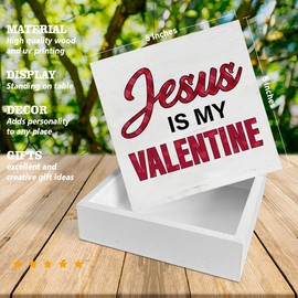 Valentines Decor Valentines Day Decor Jesus Is My Valentine Wooden Sign Valentines Day Decorations Home Shelf Decor 5 x 5 Inches