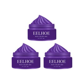 Cera Tinte Temporal para Cabello con Efecto Color Textura Suave Acabado Natural No Pegajosa Fácil de Aplicar y Lavar Portátil Ideal para Cambios de Look Estilo Diario o Eventos Especiales (3 moradas, Normal)