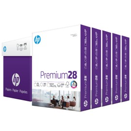 HP Papers | 8.5 x 11 Paper | Premium 28 lb | 5 Ream Case - 2500 Sheets | 100 Bright | Made in USA - FSC Certified | 205200C