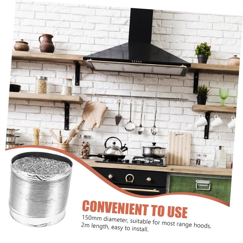 KONTONTY Flexible Foil Exhaust Hose Chimney Flue for Kitchen Range