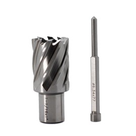OSCARBIDE 1-1/16"x1"Annular Cutter 3/4 inch Weldon Shank,1-1/16 inch Cutting Diameter,1 inch Depth of Cut,2 Flat Mag Drill Bit with Pilot Pin for Magnetic Drill Press,1 Piece