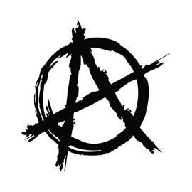 RDW Anarchy Symbol Sticker - Decal - Die Cut - Occupy Logo - Black 11.85" x 12.00"