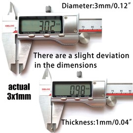 100 MEALOS Mini Magnets - 50pcs 3X1mm, 25pcs 4x2mm, 25pcs 5x2mm - Tiny Thin Magnets for Miniatures Small Model Hobby Crafts - Small Round Little Magnets Combo Pack