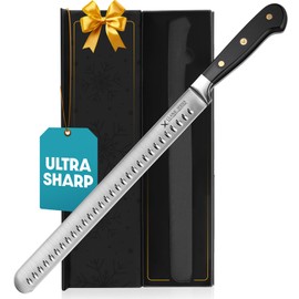 Brisket Slicing Knife – 12" Brisket Knife, BBQ, Grilling Gifts For Men – Razor Sharp German Steel, Full Tang, Ergonomic Handle
