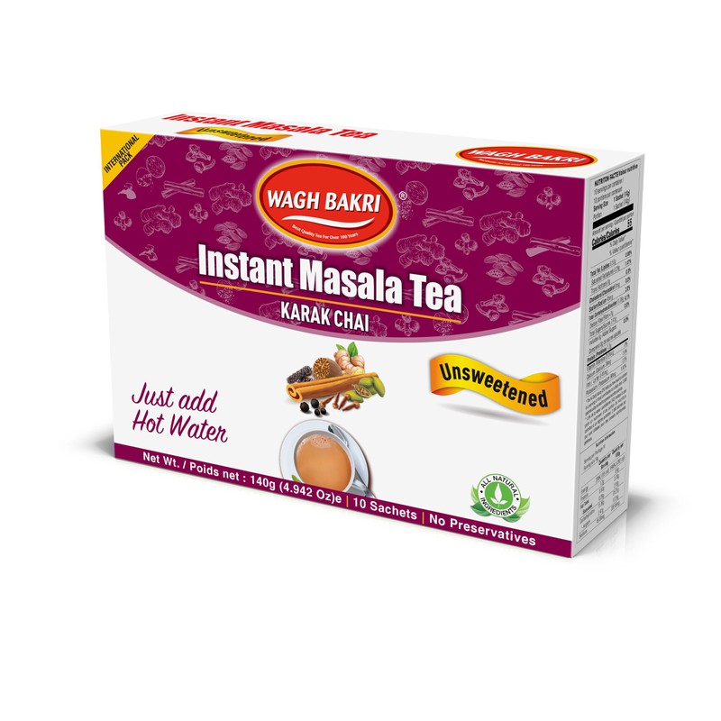 Wagh Bakri Instant Masala Tea, Unsweetened No Sugar Added, Karak