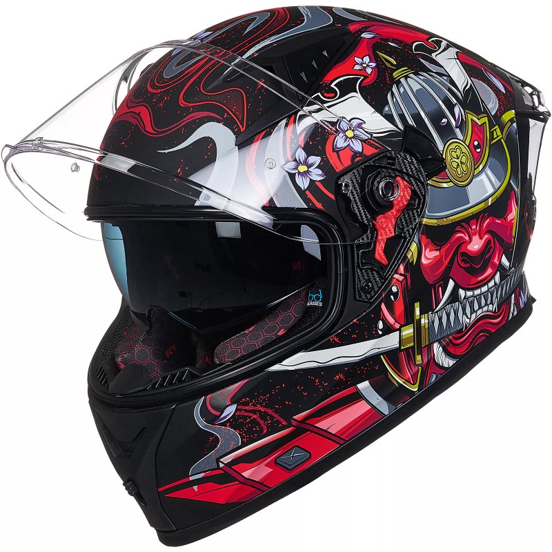ILM Armor Red Full Face Motorcycle Helmets Mirrored&Clear Visors 2