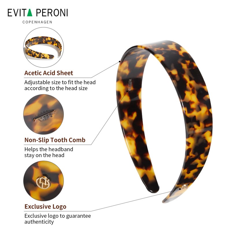 EVITA PERONI Wide Headbands for Women - Premium Acetic Headband
