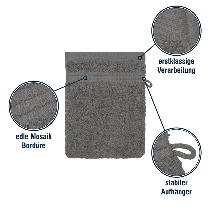 Merana Rome Wash Cloth Set, Absorbent, Soft and Lint-Free, Terry