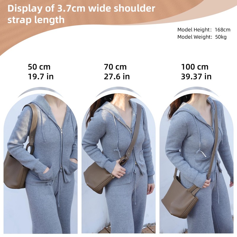 DGAZ TC Leather Shoulder Strap for Hermes Picotin/Lindy/Evelyne, Handmade, Replaceable