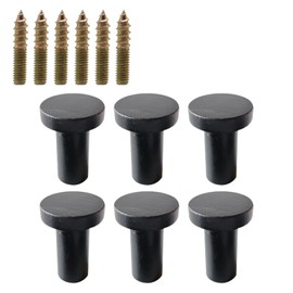 JVHLOV 6 Stück Handtuchhaken zum Bohren, Garderobenhaken, Universell Einsetzbar als Handtuchhalter, Kleiderhaken, Wandhaken, für Badezimmer, Küche, Schlafzimmer(Schwarz)