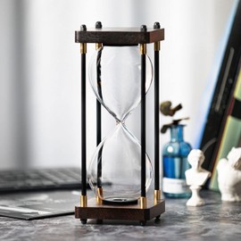 Befüllbare Sanduhr, Schwarzer Holzrahmen Dekorativer Sanduhr (Leere Sanduhr, Große Größe)