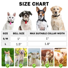 SCENEREAL Large Bell for Dog Collar, 2 Pack 1.5" Extra Loud Collar Bells for Cats and Dogs Training, Hiking, Walking, Hunting, Pet Tracker, Pet Bell for Save Wildlife and Birds Silver