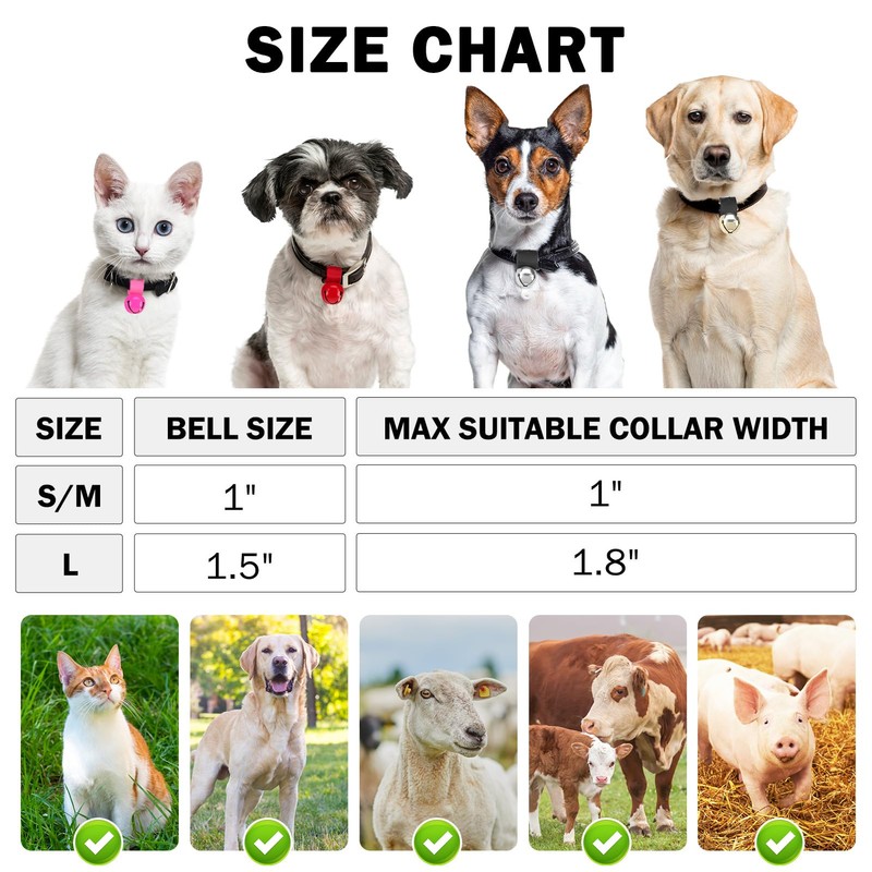 SCENEREAL Large Bell for Dog Collar, 2 Pack 1.5" Extra