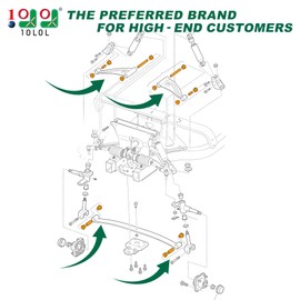 10L0L Front Lower Spring A-Arm Bushing Sleeves Kit for Club Car Precedent 2004-up Golf Cart, Replace OEM 102289901 1029562-01 1022874011 102288101 102287701 1102287601
