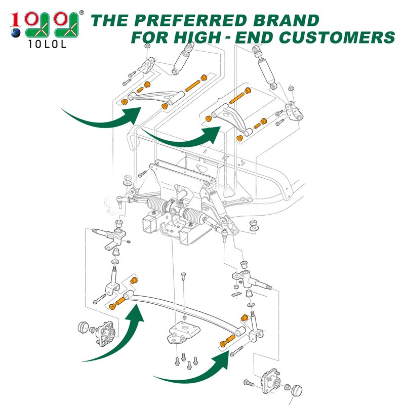 10L0L Front Lower Spring A-Arm Bushing Sleeves Kit for Club