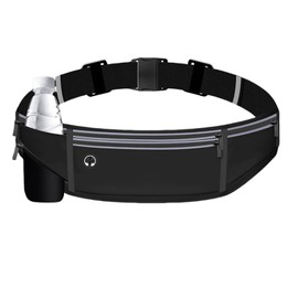 Running Belt for Men & Women – Slim, Adjustable Waist Pack with Zippered Pockets, Waterproof, Reflective, No-Bounce Fanny Pack for Jogging, Hiking, Fitness, Travel – Fits All Smartphones (Black)