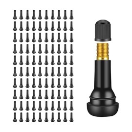 Pack of 100 TR414 Car Valves, Rubber Valves Car, Universal Rubber Valve, Rubber Valve Replacement, Snap-in Rubber Valves, Car Valves Car Valve for Most Cars, Motorcycles, Black