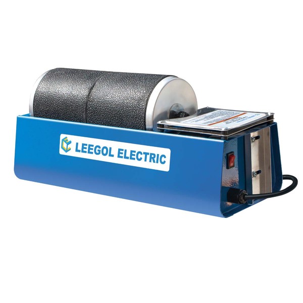Leegol Electric Rotary Rock Tumbler Double Drum 6LB Lapidary Polisher (Double Drum)