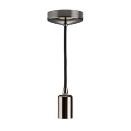 Knightsbridge 6 Inch E27 Contemporary Pendant Set in Black Nickel