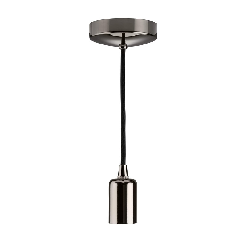 Knightsbridge 6 Inch E27 Contemporary Pendant Set in Black Nickel