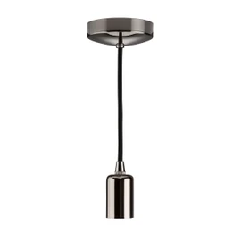 Knightsbridge 6 Inch E27 Contemporary Pendant Set in Black Nickel