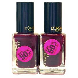 2x L'Oreal Paris Extraordinaire Gel Lacque Nail Polish - #713 Bold Bordeaux Red