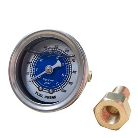 Blue Oil Press Gauge Car Fuel Pressure Liquid Filled Gauge Kit 1/8 NPT 0-100PSI for Honda Civic CRX Acura Mitsubishi Eclipse