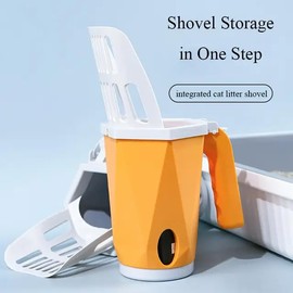 Cat Sholve Deluxe Litter Scooper with Attachable Bags and Storage Compartment - All-in-One Cat Litter Cleanup Solution! 150 Bags