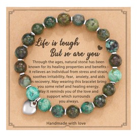 Bracelets for Women Stocking Stuffers for Women Pulseras Para Mujer Anxiety Beaded Bracelets Healing Stone Stress Relief Yoga Inspirational Bracelets Gifts Birthday Friendship Gifts