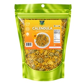 Calendula Flowers 4oz (Pétalos de Caléndula) – Makes 30+ Cups | Natural Herbal Infusion – Whole Dried Marigold Petals – Non-GMO – Herbal Tea Grade – Product of Mexico