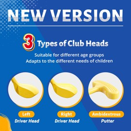 EagleStone Kids Golf Toy Set with Automatic Ball Dispenser, Upgraded Toddler Golf Club Set with Left&Right Club Heads, Indoor Outdoor Sports Toys for Boys Girls Age 3 4 5 6 7, Yard Play&Birthday Gifts