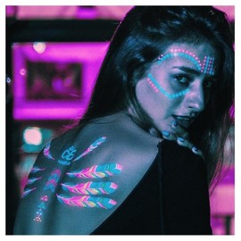 Luminous Tattoo Stickers, Party Henna Stickers Body Tattoo Sticker 5ea