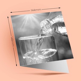 1 x Greeting Card BW - Water Drink Healthy Living Lifestyle - Blank Birthday Celebration Anniversary #43924