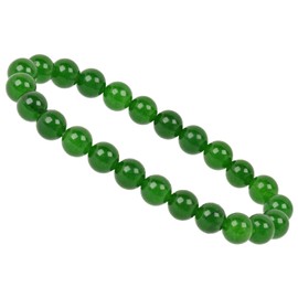 Eledoro PowerBead, Women’s Stretch Bead Bracelet, Made of 8 mm Gemstone Beads, 17 - 18 cm, gemstone, Green