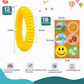 Dufuso 12 Pezzi Antizanzara Bracciali, 18 Pezzi Cerotti Antizanzare Bambini, Adesivi Per Zanzare Repellente, Repellente per Insetti Naturale puro per adulti e bambini, per Attività all'aperto e Viaggi