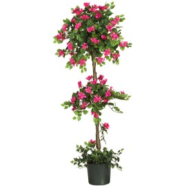 Nearly Natural 5228 Mini Bougainvillea Topiary Beauty, 5-Feet,9" x 9" x 62.5" , Green