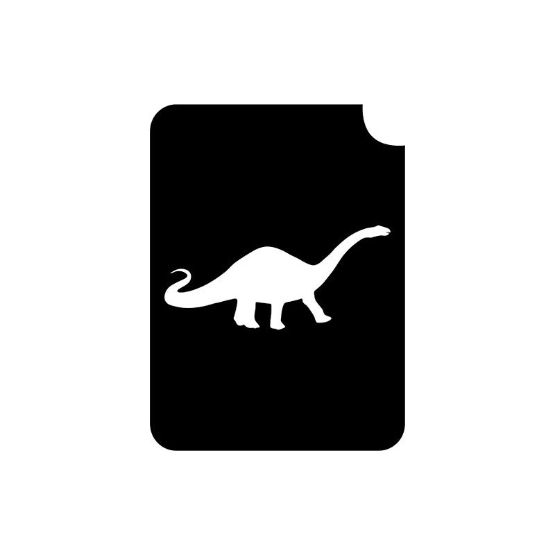 Dinosaur Body Art Glitter Makeup Tattoo Stencil- 5 Pack (Brontosaurus)