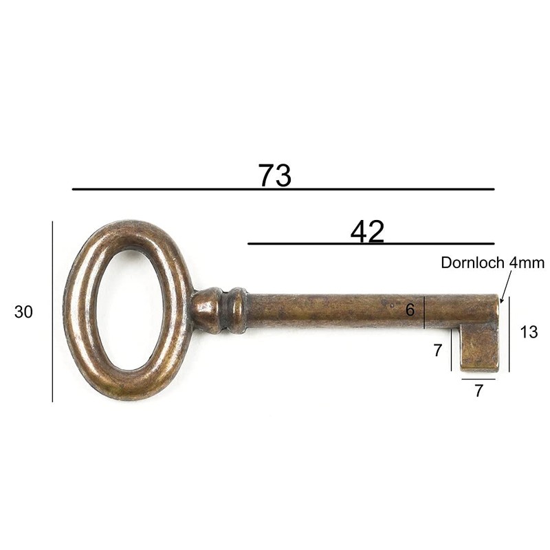 Furniture Key Antique Style Furniture Burnished Replacement Key Blank Patina