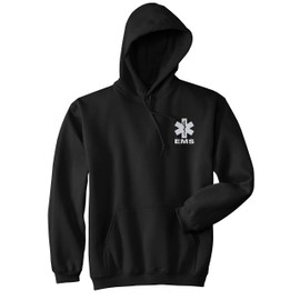 Smart People Clothing EMS Hoody, Reflective Logo Soft Fabric, Medical Emergency, First Responder Black