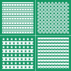 DGAGA American Flag Silk Screen Stencils,Patriot Silkscreen Printing Stencils for Crafts,US Flag Adhesive Stencils Reusable for Printing on Wood/Fabric Independence Day Chalk Art 8.5"x 8.5"