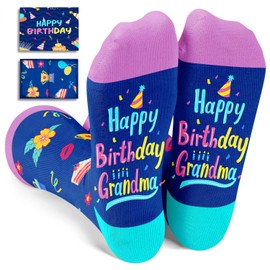 HAPPYPOP Birthday Socks for Grandma - Grandma Nana Birthday Gifts, Gifts for Grandmother from Grandchildren, Mamaw Socks